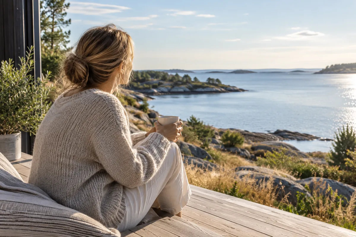 Rolig stund med kaffe og udsigt over kysten
